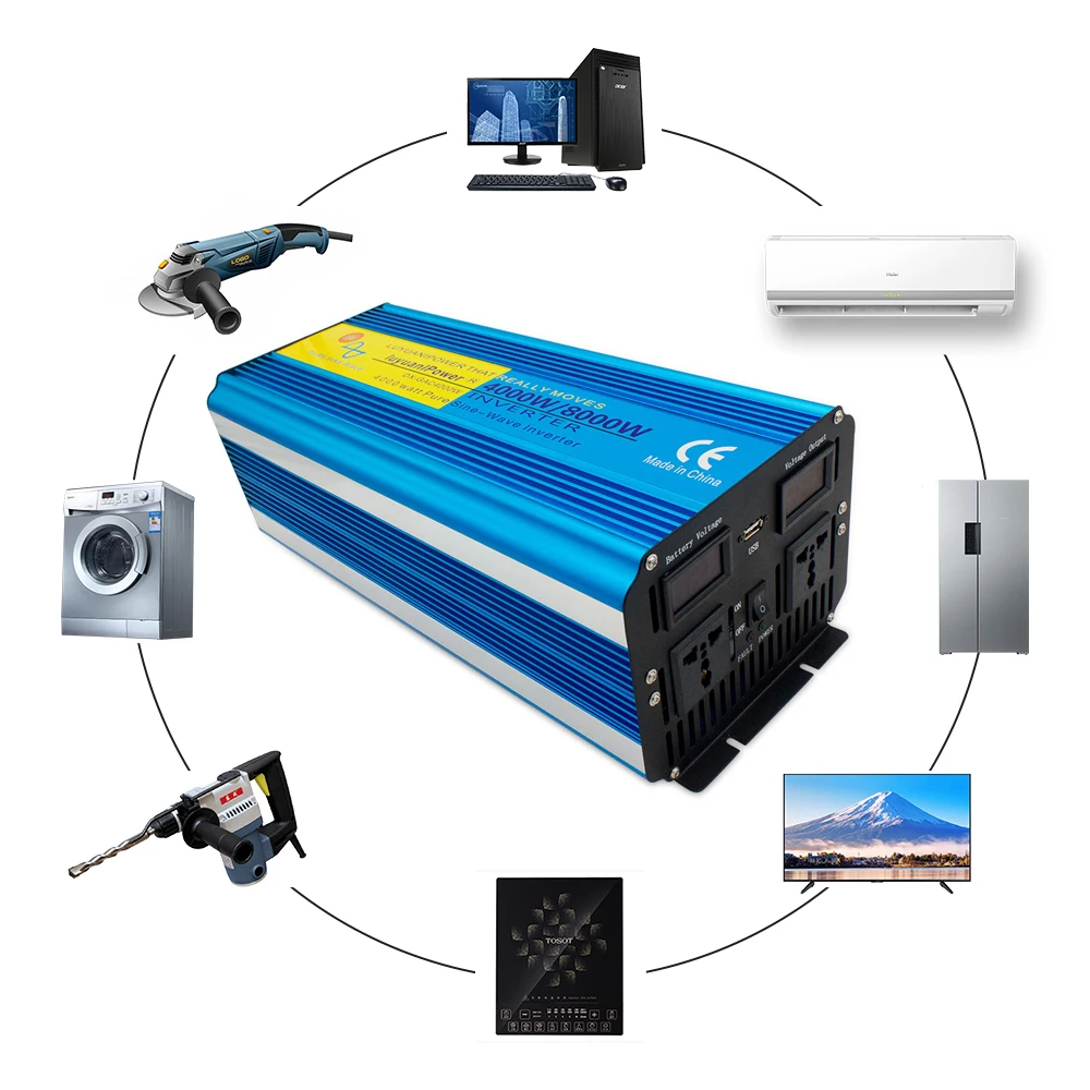 Pure sine wave inverter 4000W/8000W DC 12V/24V/48V TO AC 220V 230V 50Hz/60Hz voltage digital display inverter remote control
Pure sine wave inverter 4000W/8000W DC 12V/24V/48V TO AC 220V 230V 50Hz/60Hz voltage digital display inverter remote control