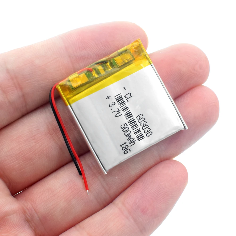 1pcs 3.7V Rechargeable Battery 500mAH 603030 Polymer Lithium battery For MP5 GPS DVD Camera iPad Speaker
1pcs 3.7V Rechargeable Battery 500mAH 603030 Polymer Lithium battery For MP5 GPS DVD Camera iPad Speaker