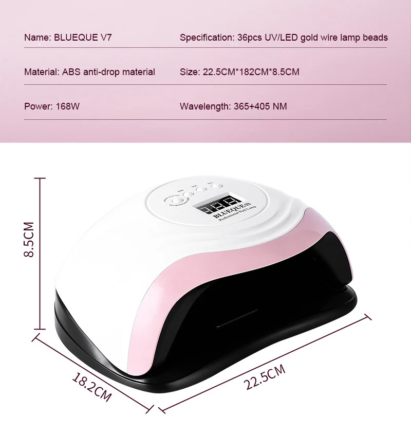 168W LED Lamp Nail Dryer 36 LEDs UV LED Lamp For Drying Gel Polish 10/30/60/99s Timer Auto Sensor Manicure Tools Nail Machine
168W LED Lamp Nail Dryer 36 LEDs UV LED Lamp For Drying Gel Polish 10/30/60/99s Timer Auto Sensor Manicure Tools Nail Machine