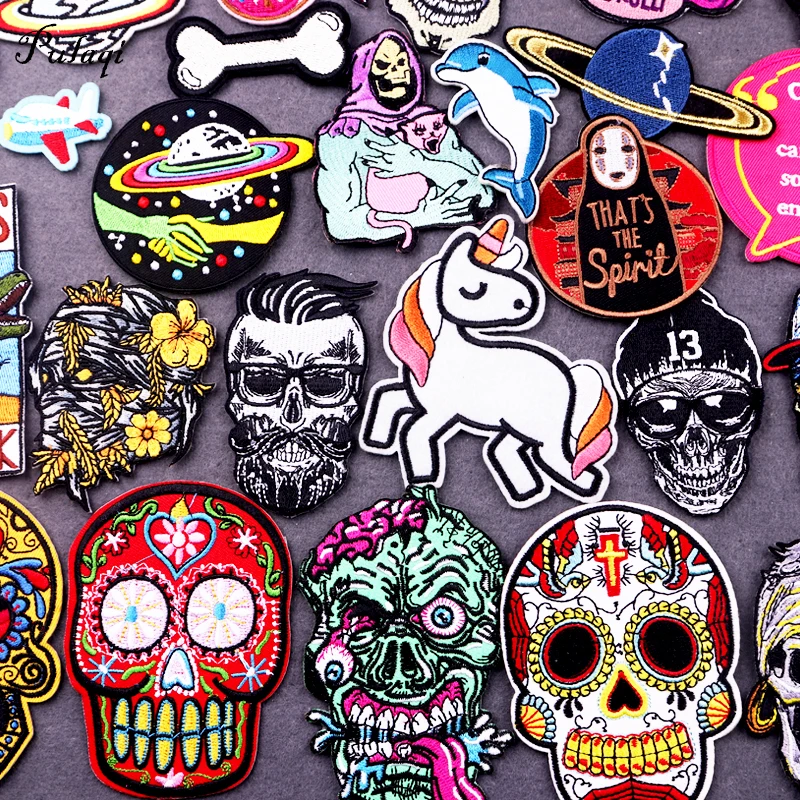 DIY Unicorn Animal Patches For Clothing Punk Skull Badge Space Stripe Iron On Patches On Clothes UFO Embroidery Patch Sticker
DIY Unicorn Animal Patches For Clothing Punk Skull Badge Space Stripe Iron On Patches On Clothes UFO Embroidery Patch Sticker