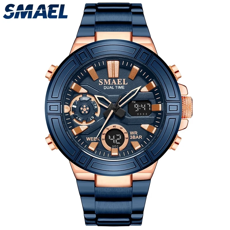 SMAEL Men Military Sport Wrist Watch Electronic Quartz Steel Waterproof Dual Display Male Clock Watches Relogio Masculino 6018
SMAEL Men Military Sport Wrist Watch Electronic Quartz Steel Waterproof Dual Display Male Clock Watches Relogio Masculino 6018