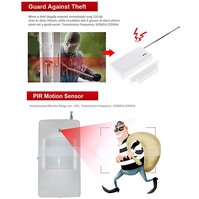 Burglar Alarm System LCD Wireless GSM Auto Sensor Motion Home Security Kits Door Window Detector Alarm System Kits SP99
Burglar Alarm System LCD Wireless GSM Auto Sensor Motion Home Security Kits Door Window Detector Alarm System Kits SP99