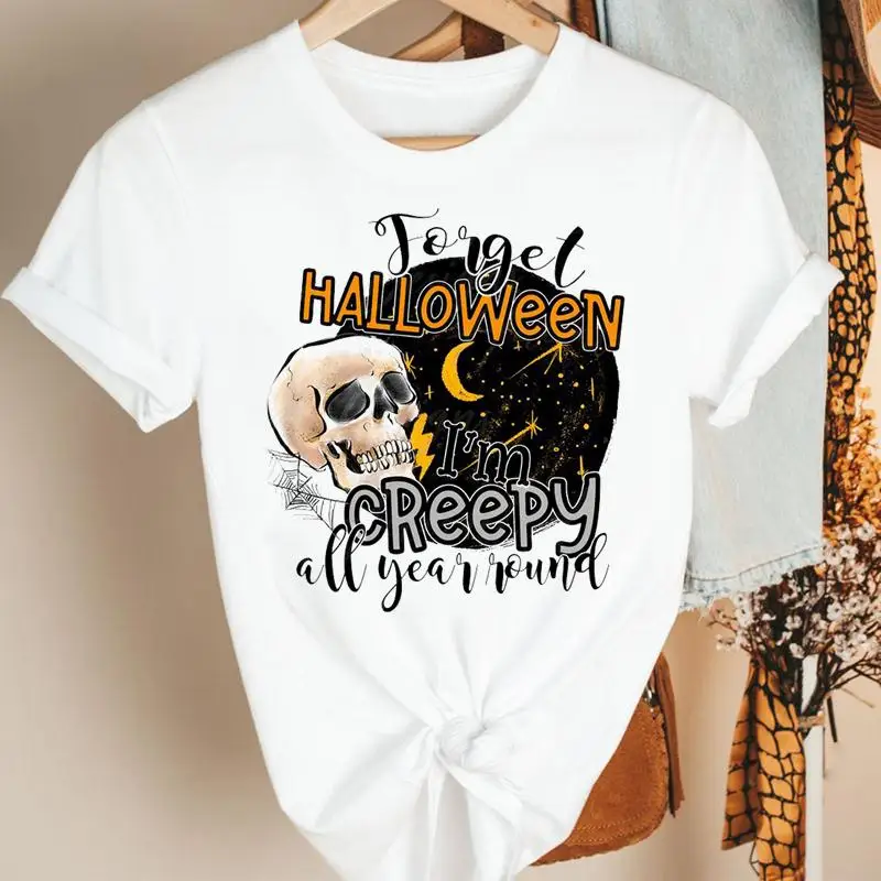 Autumn Fall Women Skull Funny Short Sleeve Fashion Clothing Thanksgiving Halloween Graphic Tee Top Cartoon Tshirt Female T-shirt
Autumn Fall Women Skull Funny Short Sleeve Fashion Clothing Thanksgiving Halloween Graphic Tee Top Cartoon Tshirt Female T-shirt