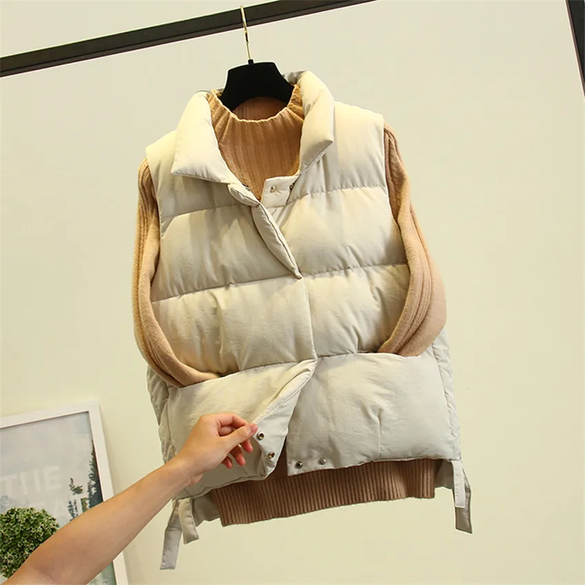 New Autumn Solid Women Down Cotton Vest Winter Girl Short Sleeveless Cotton Jacket Coat Big Size Lady Basic Tops Outwear WZ1583
New Autumn Solid Women Down Cotton Vest Winter Girl Short Sleeveless Cotton Jacket Coat Big Size Lady Basic Tops Outwear WZ1583