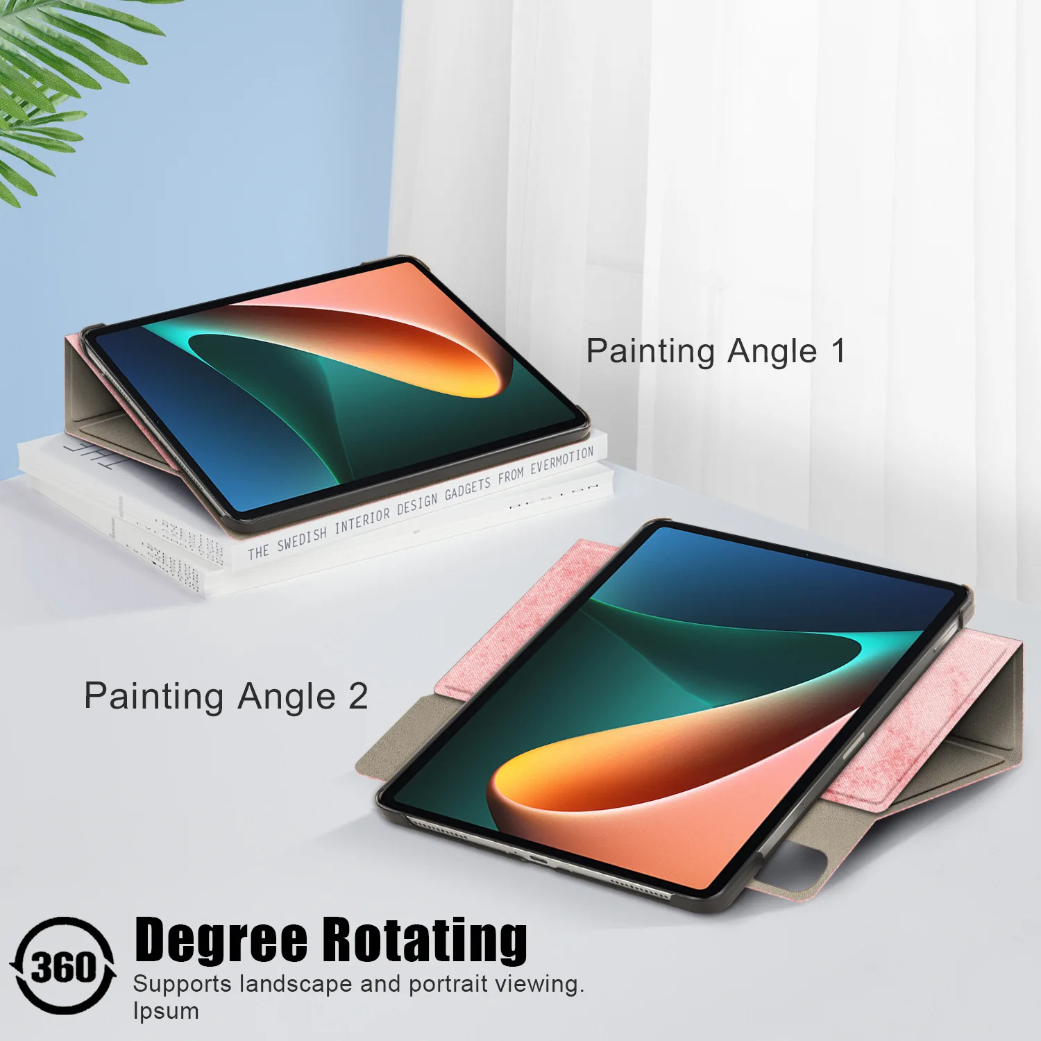 Вращающаяся на 360 градусов кожаная защитная задняя крышка для Xiaomi Mi Pad 5 чехол