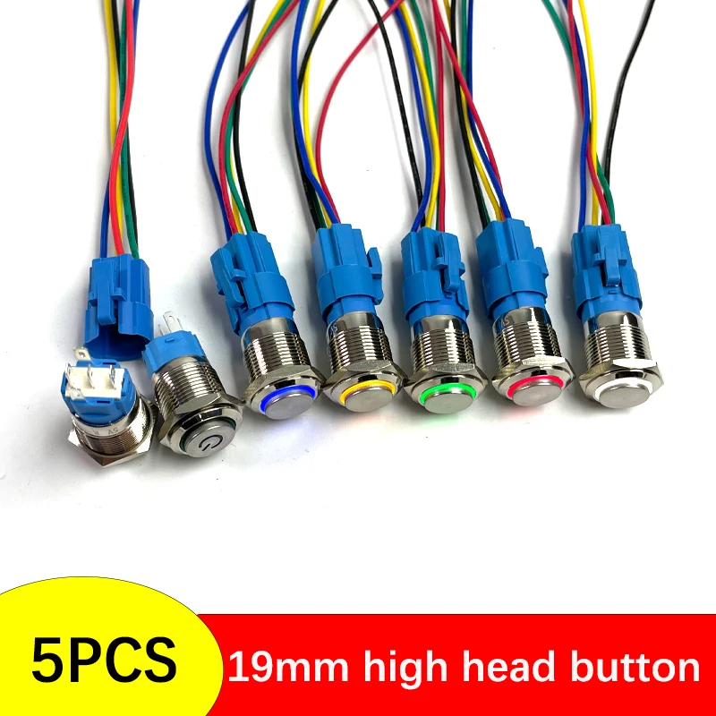 19mm High Head Led Metal Button with Light Waterproof Button Automatic Reset Self Locking Power Symbol Switch 5PCS 5v 12v 220v
19mm High Head Led Metal Button with Light Waterproof Button Automatic Reset Self Locking Power Symbol Switch 5PCS 5v 12v 220v