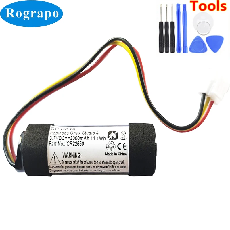 New ICR22650 Battery For Harman Kardon Onyx Studio 4,5,6 Accumulator 3.7V 3000mAh Batterie 3-wire Plug+tools
New ICR22650 Battery For Harman Kardon Onyx Studio 4,5,6 Accumulator 3.7V 3000mAh Batterie 3-wire Plug+tools