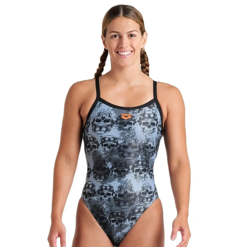 Женский купальник для триатлона с принтом скелета | Спорт и развлечения