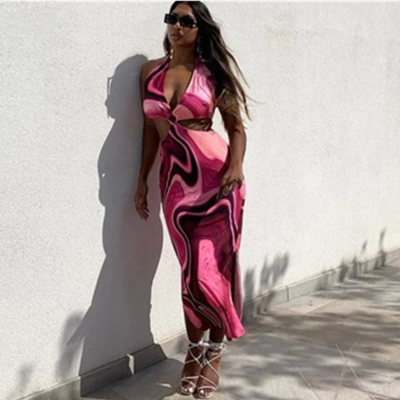 Tie Dye Summer Long Dress Halter Hollow Backless Beach Waist Cut Out Sexy Dresses Festival Clubwear Bodycon Party Maxi Dress
Tie Dye Summer Long Dress Halter Hollow Backless Beach Waist Cut Out Sexy Dresses Festival Clubwear Bodycon Party Maxi Dress
