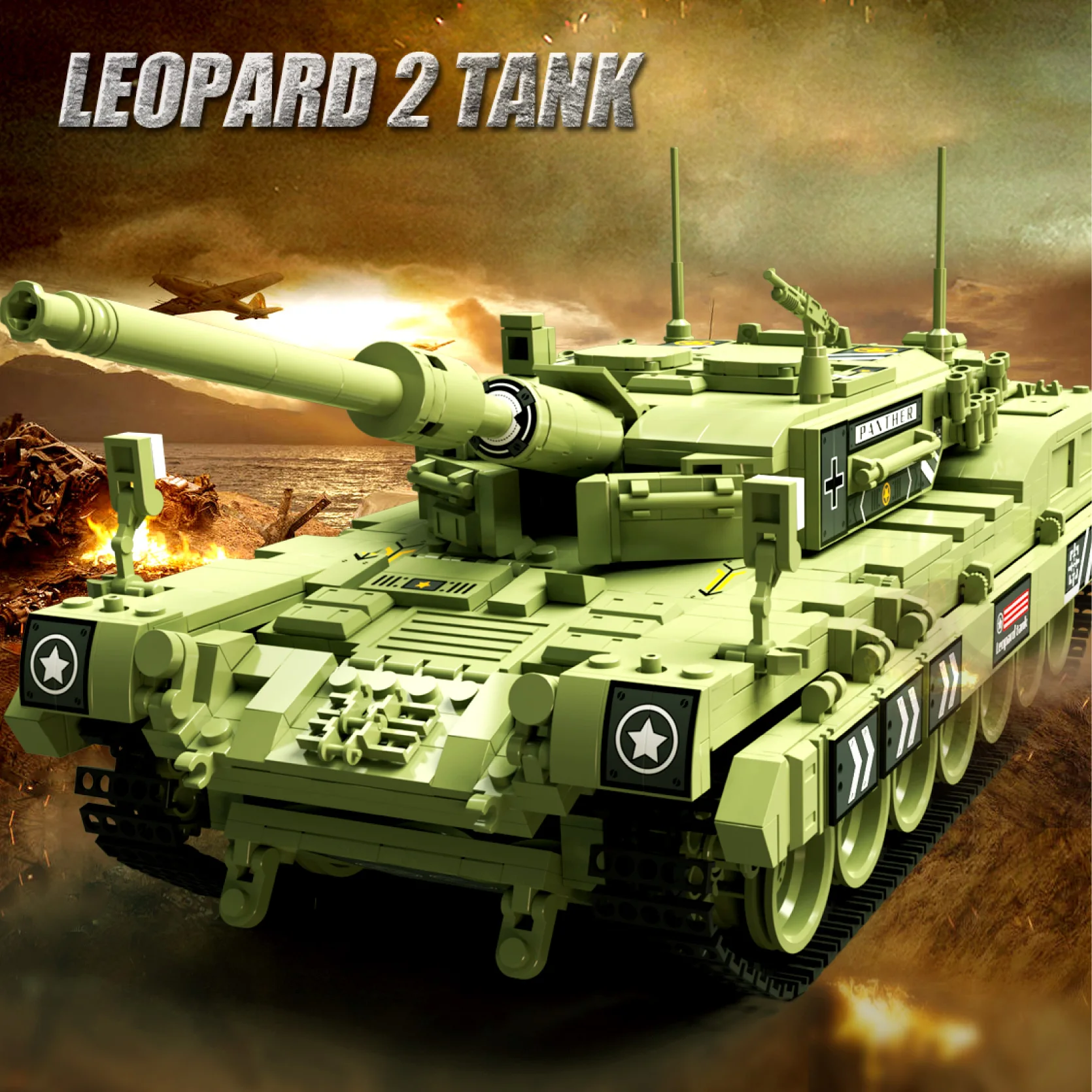 City 1747Pcs Leopard 2 Main Battle Tank MK4 Building Blocks Military WW2 Army Soldier Bricks Toys Gifts For Kids Boys Children
City 1747Pcs Leopard 2 Main Battle Tank MK4 Building Blocks Military WW2 Army Soldier Bricks Toys Gifts For Kids Boys Children