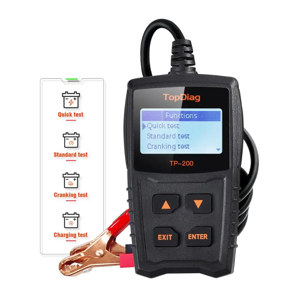

New Alternator Tester Test Diagnostic Cranking System 12V TopDiag TP200 JDiag Battery Analyzer BT200 Car Battery Tester