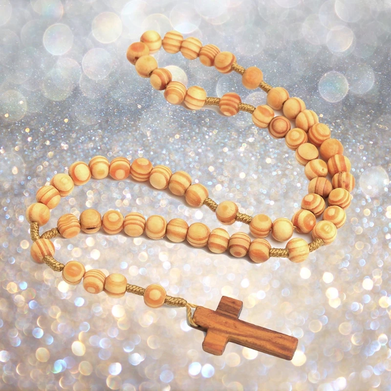 Wooden Grain Beads Jesus Cross Rosary Necklace Carved Rosary Pendant Christian Jewelry Necklace Harajuku Style Punk
Wooden Grain Beads Jesus Cross Rosary Necklace Carved Rosary Pendant Christian Jewelry Necklace Harajuku Style Punk