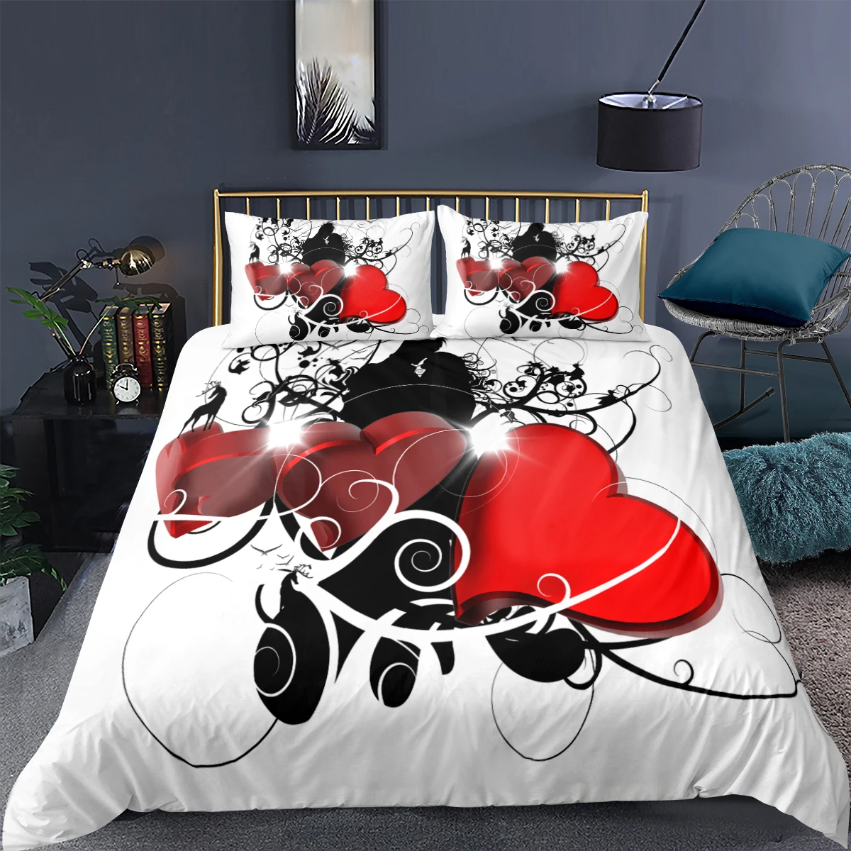 Vintage Flowers 3D Print Luxury Bedding Set Heart Love Queen Twin Single Size Duvet Cover Set Pillowcase 2/3pc Home Textiles 
Vintage Flowers 3D Print Luxury Bedding Set Heart Love Queen Twin Single Size Duvet Cover Set Pillowcase 2/3pc Home Textiles