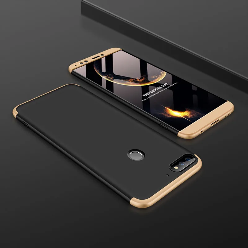 GKK для Huawei Y7 Prime 2018 чехол 360 полная защита тела противоударный 3 в 1 жесткий
