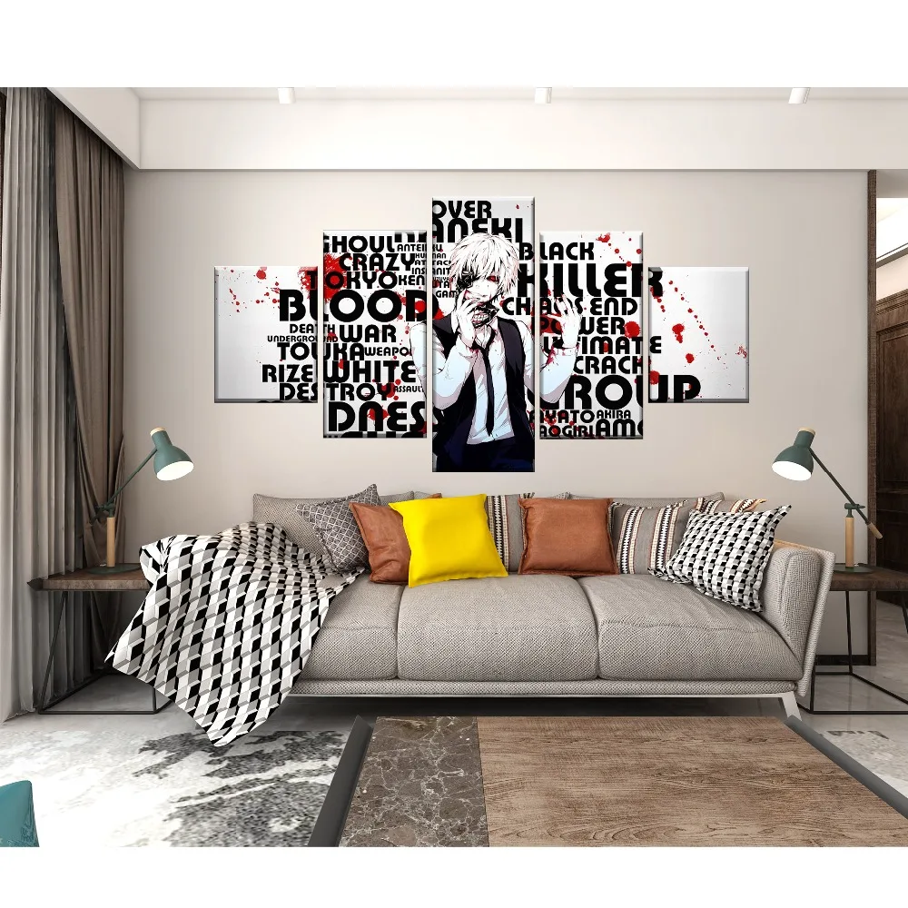 New 5 Piece Canvas Art Tokyo Ghoul Anime Poster Cuadros Decoracion Paintings on Canvas Wall Art for Home Decorations Wall Decor
New 5 Piece Canvas Art Tokyo Ghoul Anime Poster Cuadros Decoracion Paintings on Canvas Wall Art for Home Decorations Wall Decor