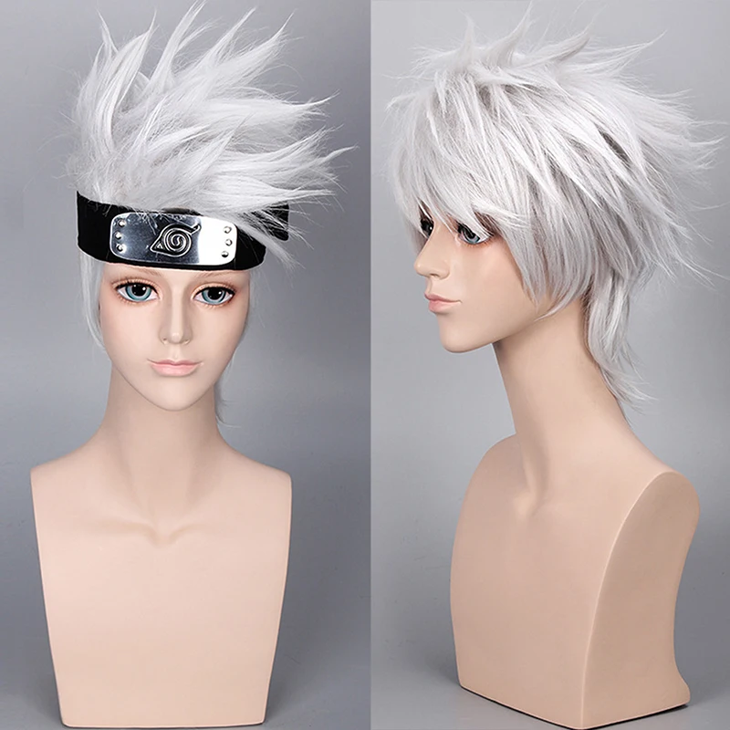 Anime Character Silver Hair Hatake Kakashi Cosplay Wig + Headband Reincarnation Top Quality Heat Resistant Synthetic Wig 
Anime Character Silver Hair Hatake Kakashi Cosplay Wig + Headband Reincarnation Top Quality Heat Resistant Synthetic Wig