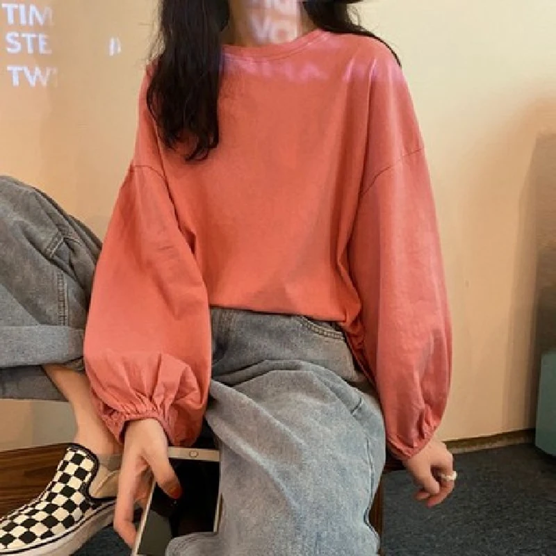 Autumn Loose Thin Section Hedging Student Round Neck Slimming Lantern Sleeve Long Sleeve T-Shirt M-2XL
Autumn Loose Thin Section Hedging Student Round Neck Slimming Lantern Sleeve Long Sleeve T-Shirt M-2XL