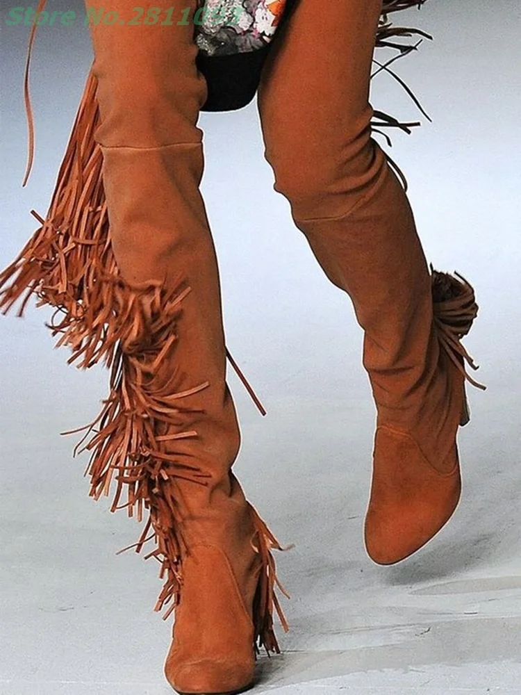 Fringe Women Winter Boots Almond Toe Over The Knee Runway Ladies Boots Brown Tassel Fashion Noverty Custoom Made Boots
Fringe Women Winter Boots Almond Toe Over The Knee Runway Ladies Boots Brown Tassel Fashion Noverty Custoom Made Boots