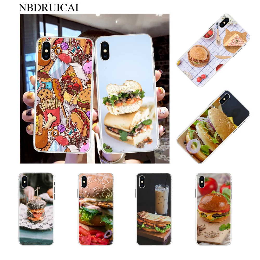 Мягкий черный чехол для телефона NBDRUICAI Pastel Macarons Hamburge iPhone 11 pro XS MAX 8 7 6 6S Plus X 5S SE XR |