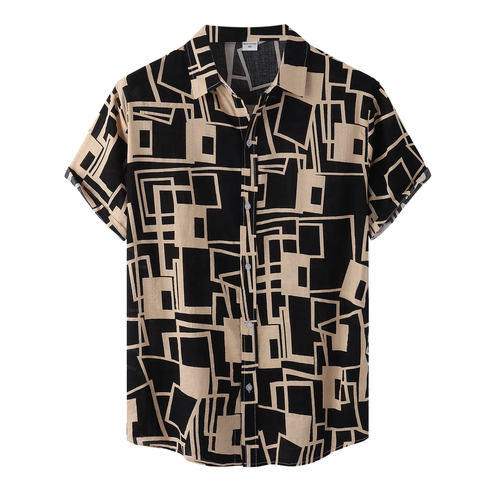 Men's Shirts Men Hawaiian Casual Single Breasted Button Shirts Geometric Line Printed Short-sleeve Beach Blouses Tops Camicias
Men's Shirts Men Hawaiian Casual Single Breasted Button Shirts Geometric Line Printed Short-sleeve Beach Blouses Tops Camicias