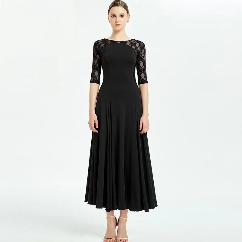Черные платья для бальных танцев распродажа длинное платье женский костюм танго