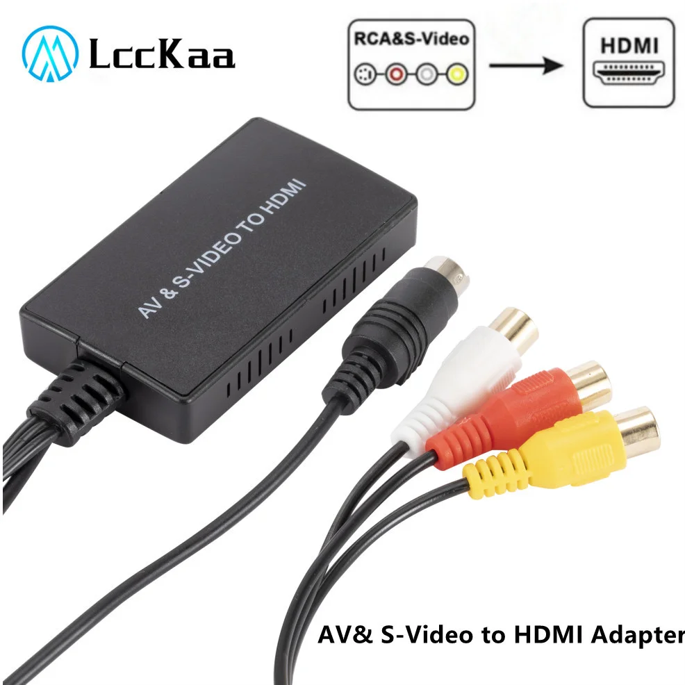 

AV S-VIDEO Video Converter For HDTV DVD STB, Compatible with PS2/ PS3, 1080P/720P CVBS AV SVIDEO RCA to HDMI-compatible Adapter
