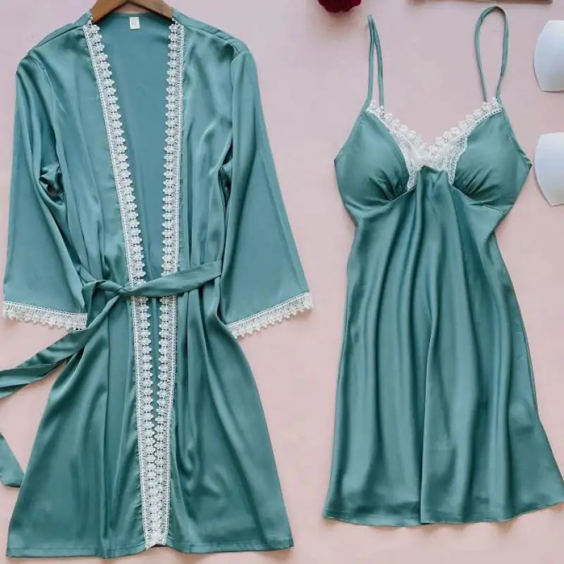 Комплект женский пикантный из шелковой ночной рубашки и халата, тонкая Ночная сорочка на бретелях и халат, летняя одежда для сна, комплекты ...
Комплект женский пикантный из шелковой ночной рубашки и халата, тонкая Ночная сорочка на бретелях и халат, летняя одежда для сна, комплекты ...