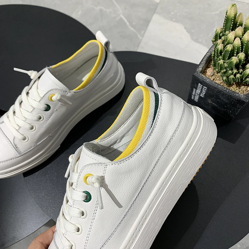 Sneakers Women Leather White Casual Shoes Fashion Platform 2020 Genuine Leather Cow Leather Lace-up 
Sneakers Women Leather White Casual Shoes Fashion Platform 2020 Genuine Leather Cow Leather Lace-up