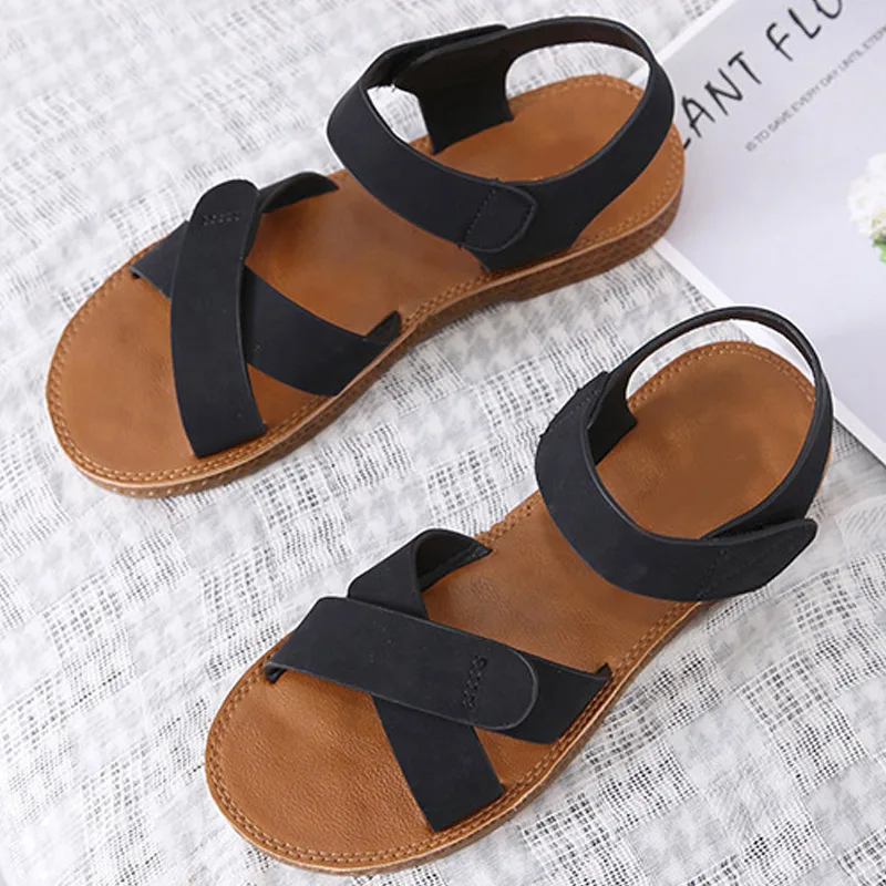 2021 Summer Women's Sandals PU Hook Loop Woman Flat Shoes Open Toe Classic Ladies Sandals Casual Rome Soft Leather Beach Shoes
2021 Summer Women's Sandals PU Hook Loop Woman Flat Shoes Open Toe Classic Ladies Sandals Casual Rome Soft Leather Beach Shoes