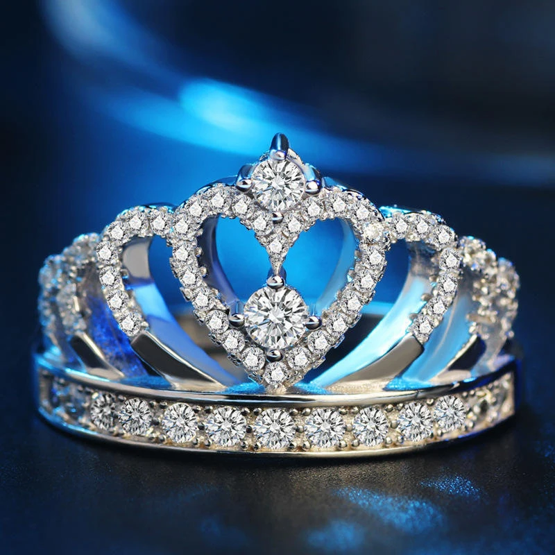 Temperament Crown Rings For Women Silver Luxury Jewelry Cubic Zirconia Ring Bridal Wedding Engagement Accessories
Temperament Crown Rings For Women Silver Luxury Jewelry Cubic Zirconia Ring Bridal Wedding Engagement Accessories