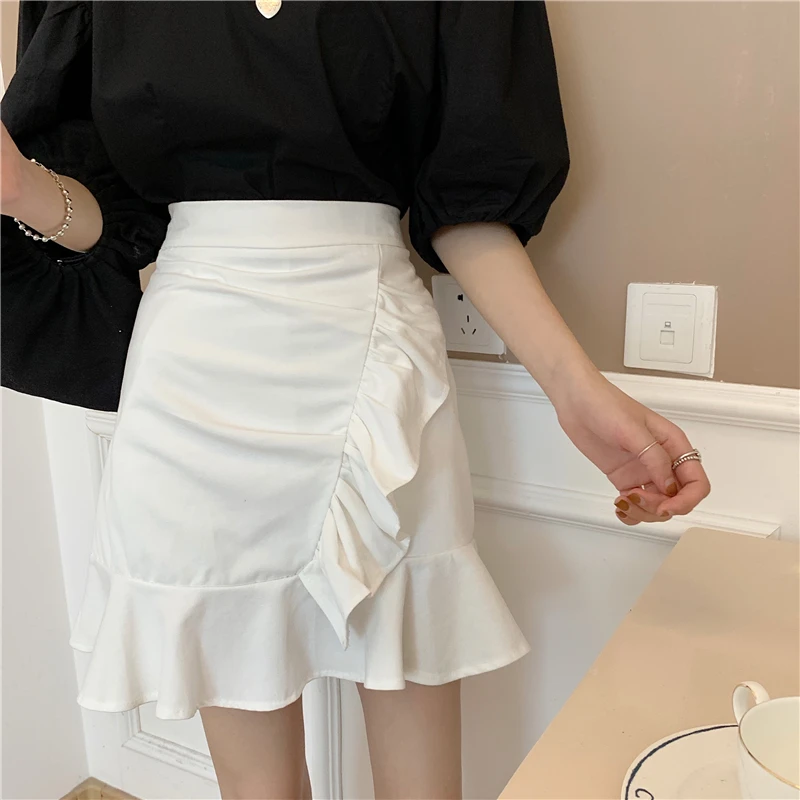 Summer New Ruffled Mermaid A-Line Skirt Women Fashion High Waist Thin Mini Skirts Solid Color Korean Style Ins Clothes
Summer New Ruffled Mermaid A-Line Skirt Women Fashion High Waist Thin Mini Skirts Solid Color Korean Style Ins Clothes