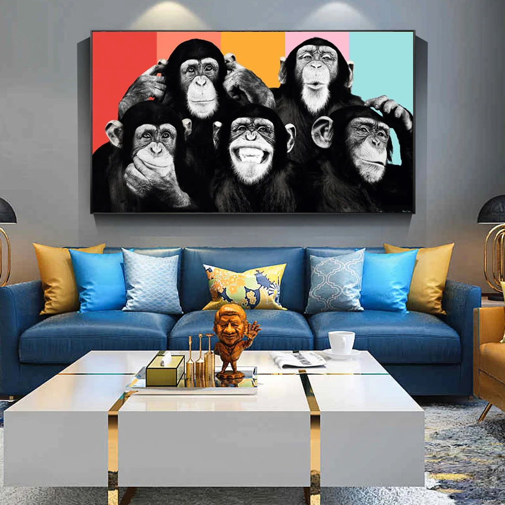 Modern Animal Poster Black And White Painting Funny Orangutan Bedroom Pendant Living Room Decoration Painting Canvas Painting
Modern Animal Poster Black And White Painting Funny Orangutan Bedroom Pendant Living Room Decoration Painting Canvas Painting