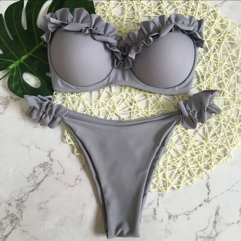 Ruffled Swimsuit 2021 Women's Tube Top Bikini Set Strap Solid Color Low Waist 2 Piece Swimsuit Beachwear Bikini Push Up
Ruffled Swimsuit 2021 Women's Tube Top Bikini Set Strap Solid Color Low Waist 2 Piece Swimsuit Beachwear Bikini Push Up