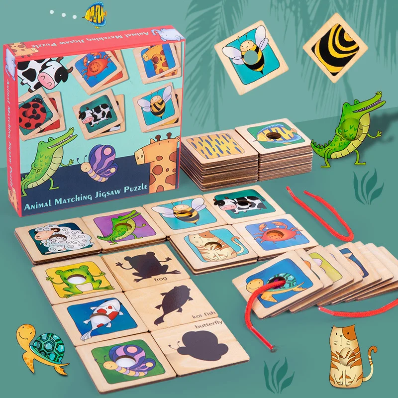 Wooden Puzzle Sets for Kids Cartoon Pattern Stringed Matching Personalized Jigsaw Children's Animal Matching Puzzle Sets
Wooden Puzzle Sets for Kids Cartoon Pattern Stringed Matching Personalized Jigsaw Children's Animal Matching Puzzle Sets