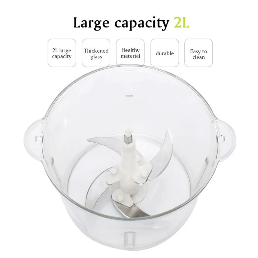 Food Processor Meat Grinder 300W Electric Chopper 2L Capacity Bowl Mincer 3 Blades for Meat Vegetables Fruits Nuts Baby Food
Food Processor Meat Grinder 300W Electric Chopper 2L Capacity Bowl Mincer 3 Blades for Meat Vegetables Fruits Nuts Baby Food