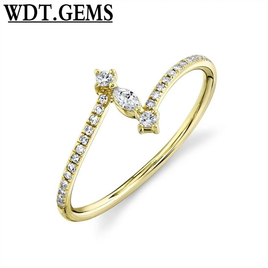 10K Yellow Gold Marquise Diamond Twist Wrap Ring Minimalist Right Hand Statement
10K Yellow Gold Marquise Diamond Twist Wrap Ring Minimalist Right Hand Statement