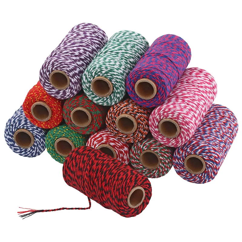 

2MM Two-Color Cotton Thread Decorative Rope Handmade DIY Two-strand Colored Cotton Cord Multicolor Does Not Fade Suction Line