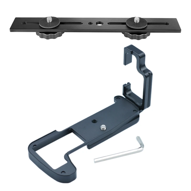2 Pcs Camera Accessories: 1 Pcs 8 Inch Dual Flash Camera Mount Tripod Bracket & 1 Pcs Quick Release L Plate Bracket 
2 Pcs Camera Accessories: 1 Pcs 8 Inch Dual Flash Camera Mount Tripod Bracket & 1 Pcs Quick Release L Plate Bracket