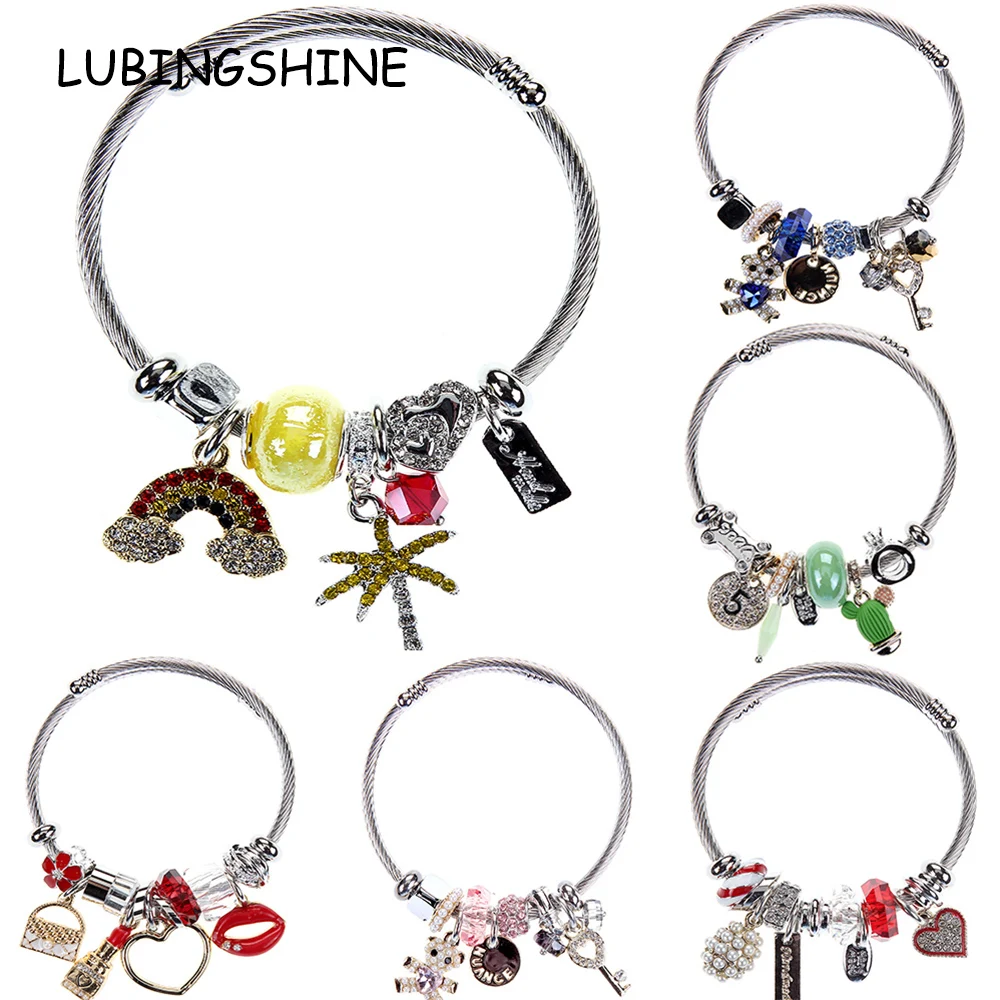 Rainbow Coin Pendant Bracelets for Women Girl Crystal Bead Stainless Steel Adjustable Open Cuff Wire Cable Bangles DIY Jewelry
Rainbow Coin Pendant Bracelets for Women Girl Crystal Bead Stainless Steel Adjustable Open Cuff Wire Cable Bangles DIY Jewelry