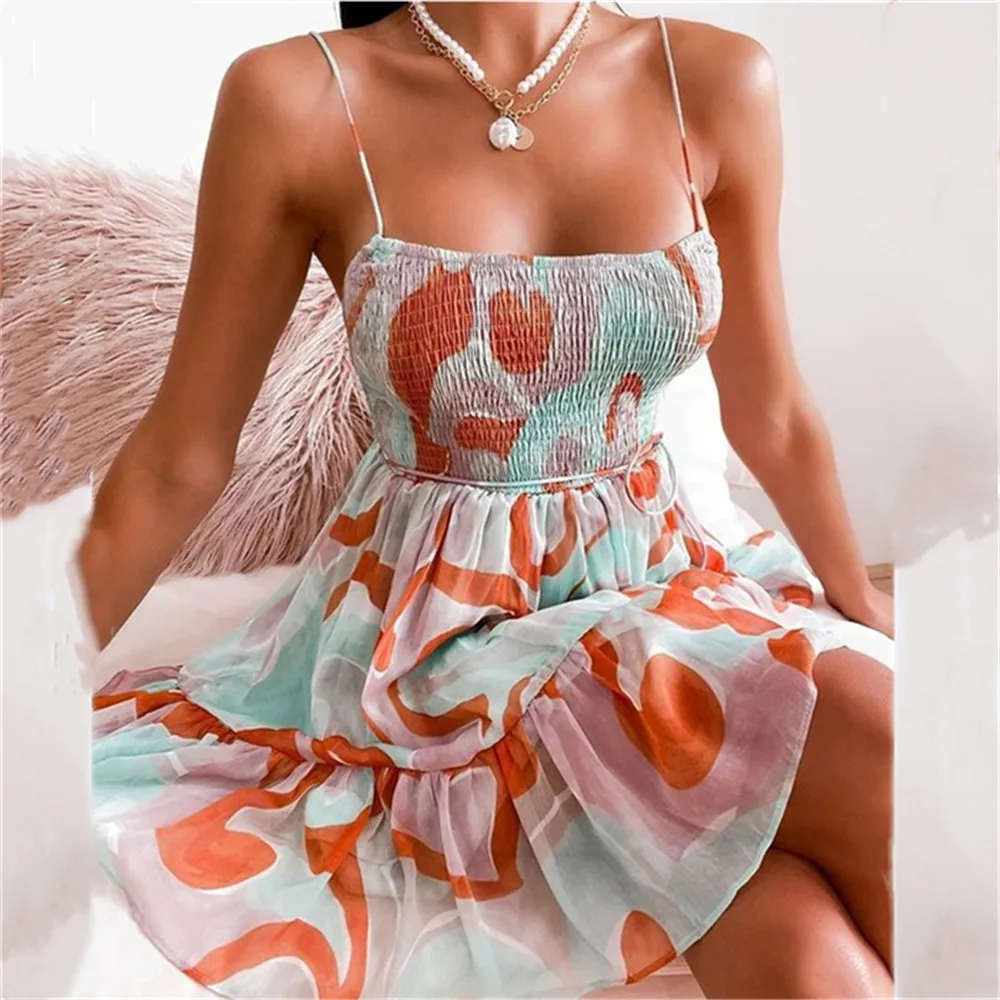 hirigin Summer Printing Sling Short Dress Casual High-waist Women Beach Dress Sexy Chic Female A-line 2021
hirigin Summer Printing Sling Short Dress Casual High-waist Women Beach Dress Sexy Chic Female A-line 2021