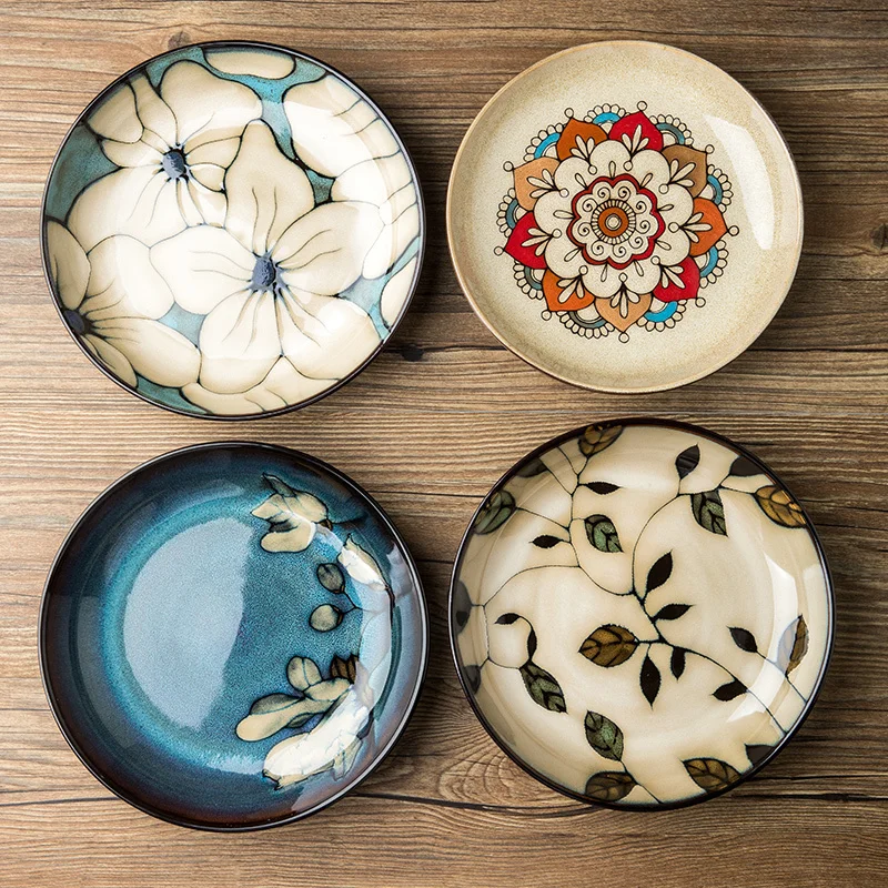 Chinese ceramic deep plate, home salad plate, creative ancient hand-painted tableware.
Chinese ceramic deep plate, home salad plate, creative ancient hand-painted tableware.