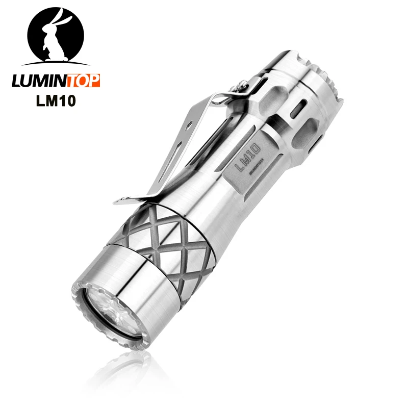 Фото Титановый фонарик Lumintop LM10 плоская батарея 18650 поддержка 2800 люменов