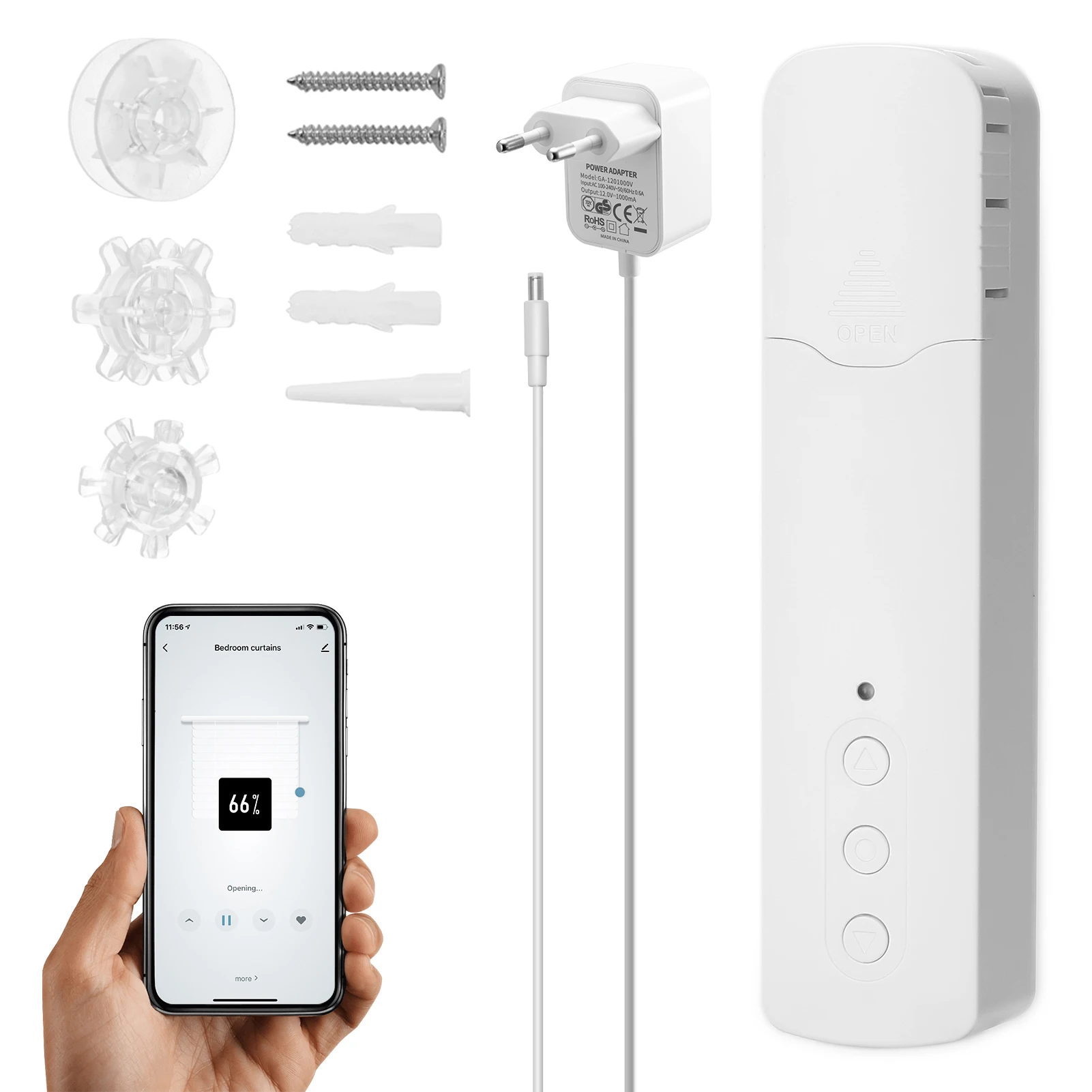 Tuya WiFi TM616EGWT Intelligent Pull Bead Curtain Motor Intelligent Home Household Hotel Electric Curtain Motors Voice Control
Tuya WiFi TM616EGWT Intelligent Pull Bead Curtain Motor Intelligent Home Household Hotel Electric Curtain Motors Voice Control
