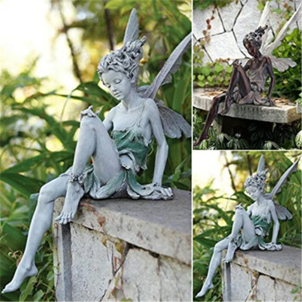 Tudor And Turek Sitting Fairy Statue Garden Ornament Resin Craft Landscaping Yard Decoration Home Garden Decoration Outdoor 
Tudor And Turek Sitting Fairy Statue Garden Ornament Resin Craft Landscaping Yard Decoration Home Garden Decoration Outdoor