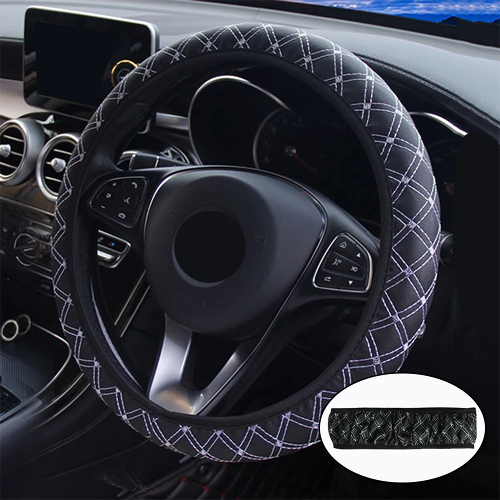 1pcs Steering Wheel Cover 38cm All Seasons Black and white Decor Non-Slip Protection Cover
1pcs Steering Wheel Cover 38cm All Seasons Black and white Decor Non-Slip Protection Cover