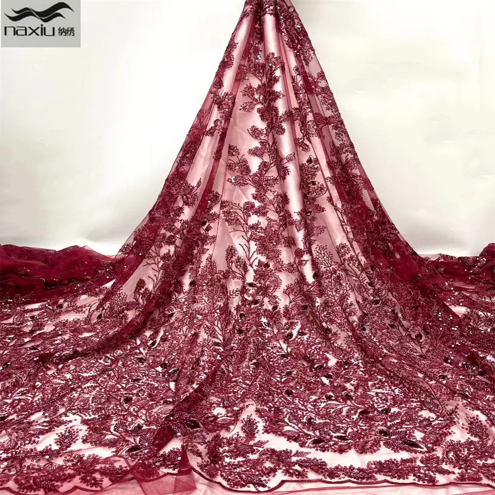 Madison French African Sequins Lace Fabric 2021 High Quality Handmade Beaded Lace Embroidery Nigerian Lace Fabric For Dress
Madison French African Sequins Lace Fabric 2021 High Quality Handmade Beaded Lace Embroidery Nigerian Lace Fabric For Dress