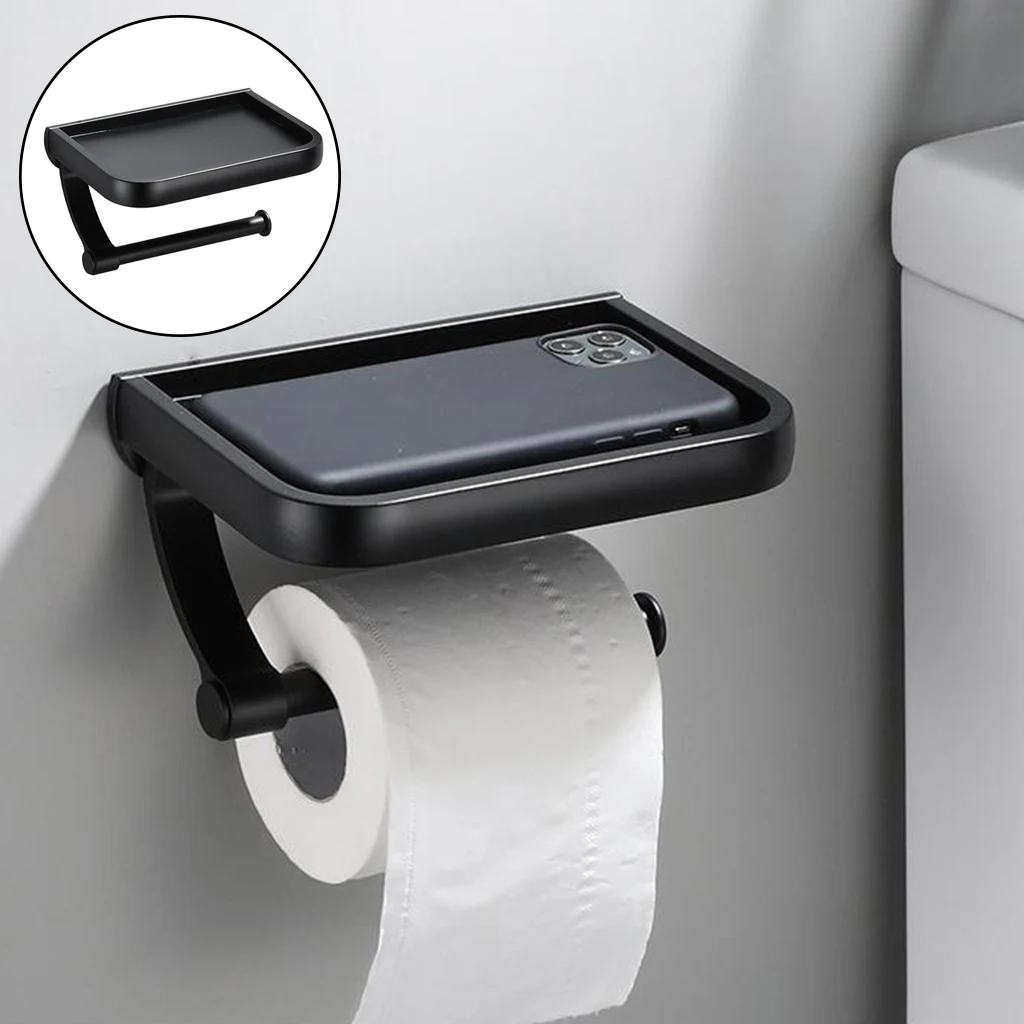 Wall Mounted Toilet Paper Holder with Cellphone Shelf WC Tisssue Storage Rack for Bathroom Decoration Accessories 
Wall Mounted Toilet Paper Holder with Cellphone Shelf WC Tisssue Storage Rack for Bathroom Decoration Accessories