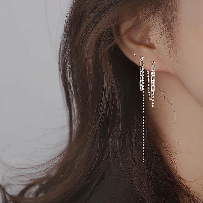 S925 Sterling Silver Chain Earrings Trendy Unique Design Earrings Korean Graceful Online Influencer Earrings Female Temperament
S925 Sterling Silver Chain Earrings Trendy Unique Design Earrings Korean Graceful Online Influencer Earrings Female Temperament