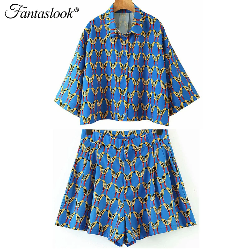 Summer Short Sleeved Set Two Piece Set Women Printed Blouse Casual Holiday Beach Crop Shirt Suit Loose Elastic Waist Shorts Set
Summer Short Sleeved Set Two Piece Set Women Printed Blouse Casual Holiday Beach Crop Shirt Suit Loose Elastic Waist Shorts Set