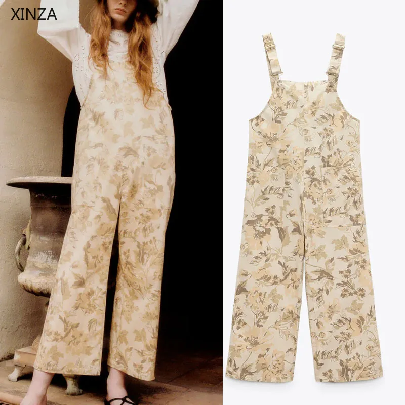 Женский комбинезон без рукавов Za, винтажный комбинезон с накладными карманами и регулируемыми бретельками, комбинезоны с широкими штанина... 
Женский комбинезон без рукавов Za, винтажный комбинезон с накладными карманами и регулируемыми бретельками, комбинезоны с широкими штанина...